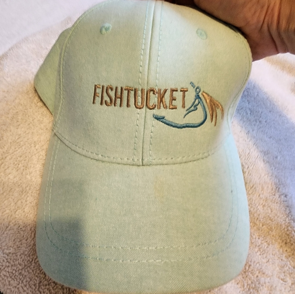 Cool rare seafoam color Nantucket fishing fisherman hat baseball dad cap